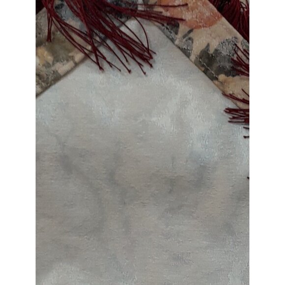 2 Vintage Fall Friut Design Table Runners With Red Fringe 72" & 57" - Picture 7 of 9